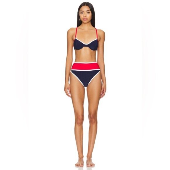 New BEACH RIOT Carlotta Bottom in‎ Americana Colorblock Size XL - Picture 3 of 12